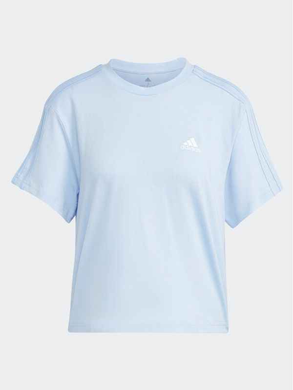 adidas Sportswear adidas Тишърт Essentials 3-Stripes Single Jersey Crop Top IC0761 Син Loose Fit