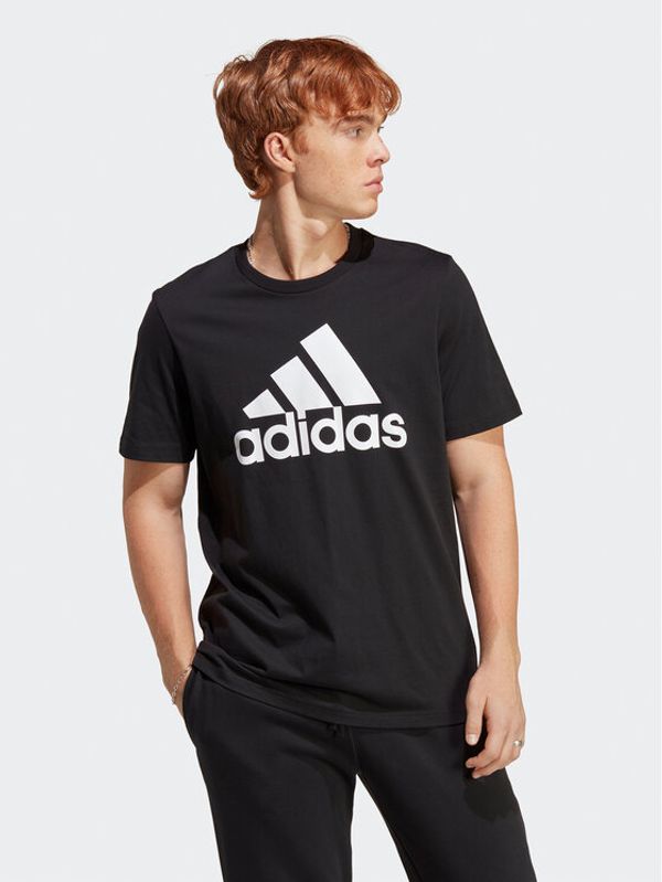 adidas Sportswear adidas Тишърт Essentials Single Jersey Big Logo T-Shirt IC9347 Черен Regular Fit