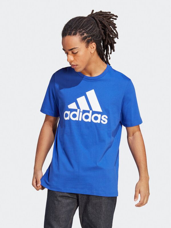 adidas Sportswear adidas Тишърт Essentials Single Jersey Big Logo T-Shirt IC9351 Син Regular Fit