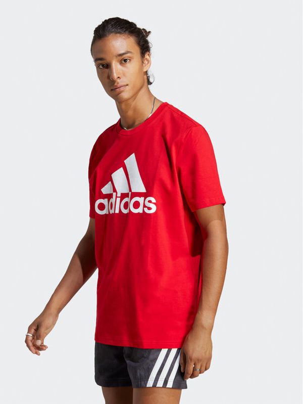 adidas Sportswear adidas Тишърт Essentials Single Jersey Big Logo T-Shirt IC9352 Червен Regular Fit