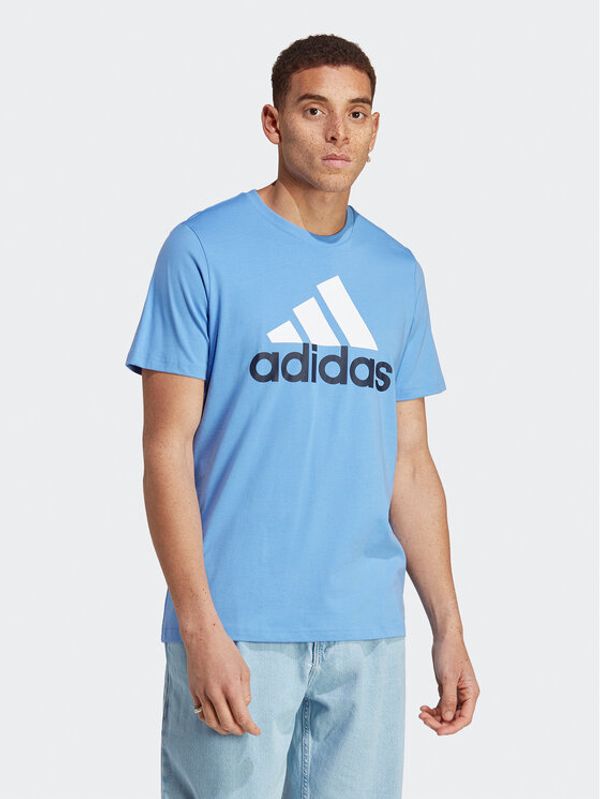 adidas Sportswear adidas Тишърт Essentials Single Jersey Big Logo T-Shirt IC9360 Син Regular Fit