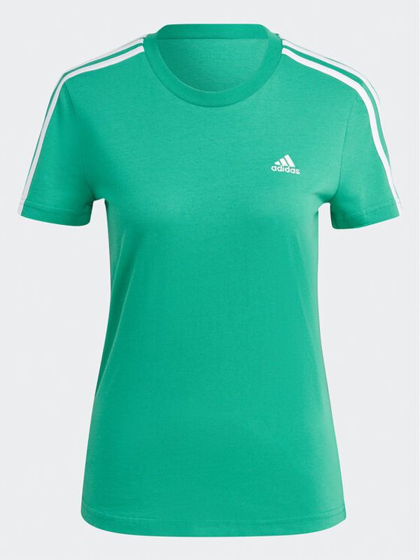 adidas Sportswear adidas Тишърт Essentials Slim 3-Stripes T-Shirt ID0009 Зелен Slim Fit