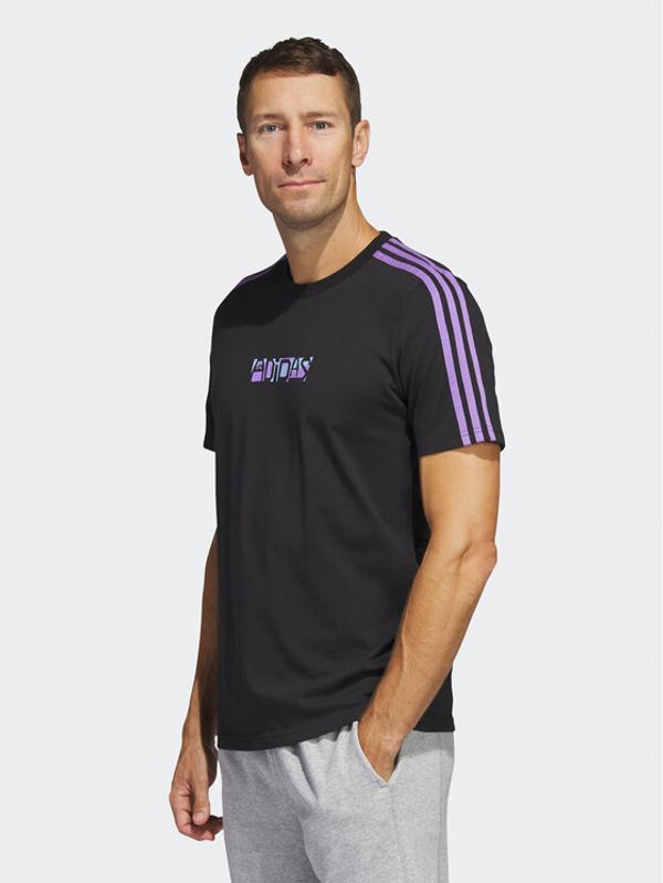 adidas Sportswear adidas Тишърт Sport Optimist 3-Stripes Sportswear Graphic T-Shirt (Short Sleeve) IC7792 Черен Regular Fit