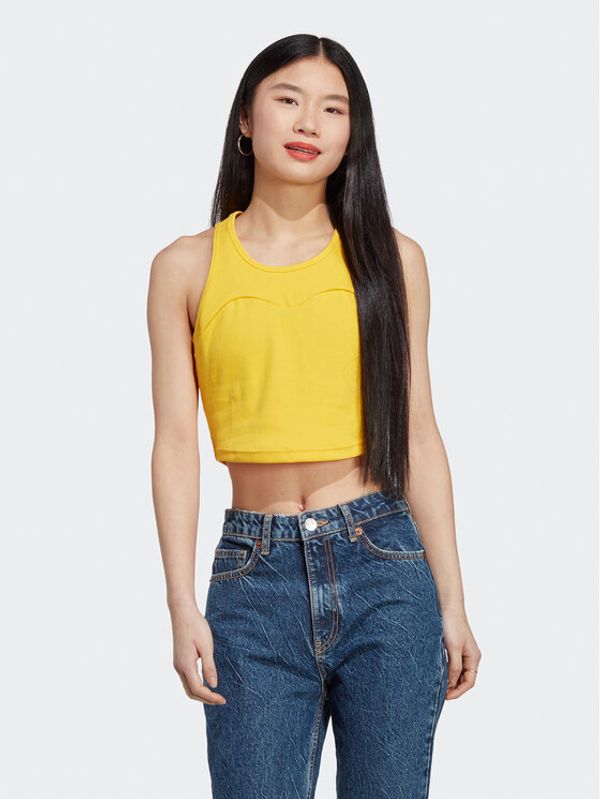 adidas Sportswear adidas топ Lounge Rib Tank Top IC6506 Жълт Fitted Fit