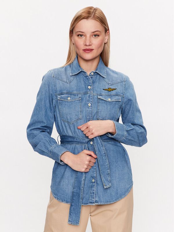 Aeronautica Militare Aeronautica Militare дънкова риза 231CA1231DCT3142 Син Regular Fit