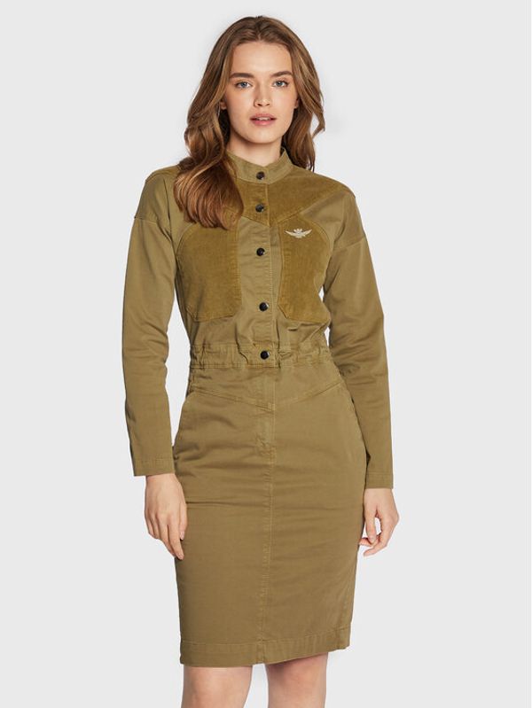 Aeronautica Militare Aeronautica Militare Ежедневна рокля 222VE076DCT3022 Зелен Slim Fit
