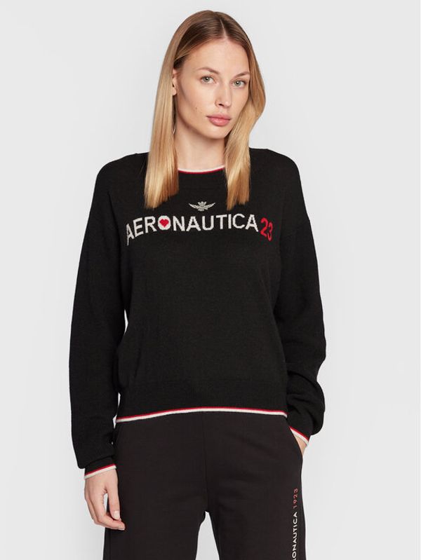 Aeronautica Militare Aeronautica Militare Пуловер 222MA1415DL476 Черен Regular Fit