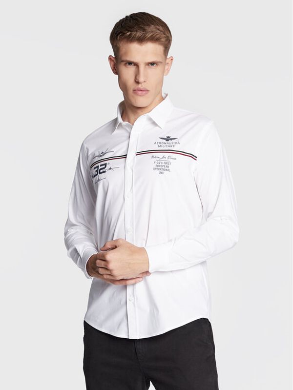 Aeronautica Militare Aeronautica Militare Риза 222CA1222CT2913 Бял Slim Fit
