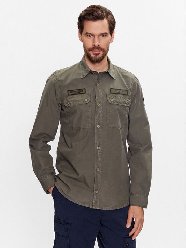 Aeronautica Militare Aeronautica Militare Риза 231CA1230CT3070 Зелен Regular Fit