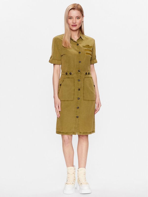 Aeronautica Militare Aeronautica Militare Рокля тип риза 231VE080DCT3095 Зелен Regular Fit