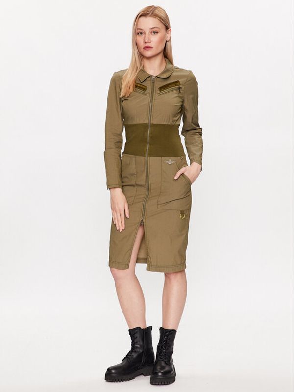 Aeronautica Militare Aeronautica Militare Рокля тип риза 231VE081DCT2987 Зелен Slim Fit