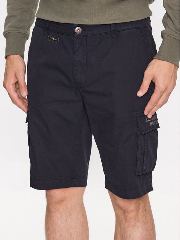 Aeronautica Militare Aeronautica Militare Шорти от плат 231BE066CT1122 Тъмносин Regular Fit