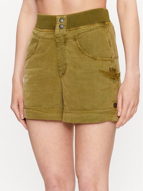 Aeronautica Militare Aeronautica Militare Шорти от плат 231BE183DCT3095 Зелен Regular Fit