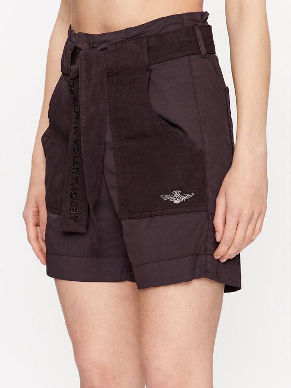 Aeronautica Militare Aeronautica Militare Шорти от плат 231BE185DCT2987 Кафяв Regular Fit