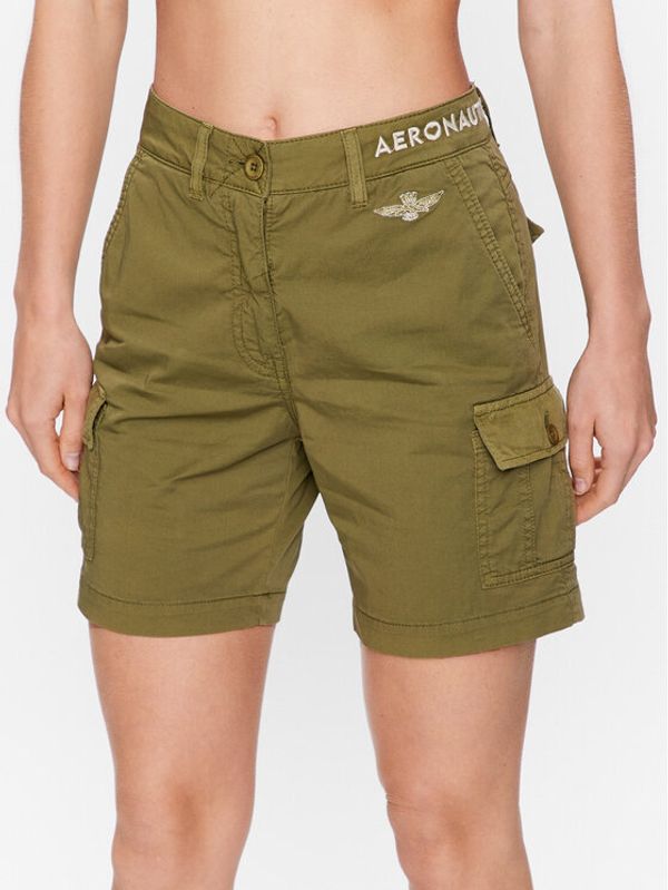 Aeronautica Militare Aeronautica Militare Шорти от плат 231BE186DCT3119 Зелен Regular Fit