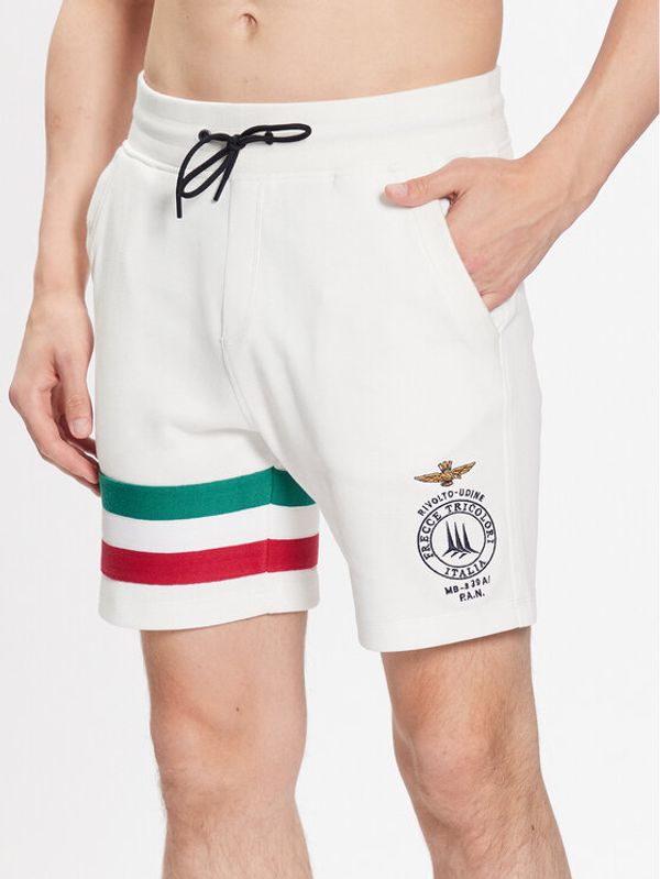 Aeronautica Militare Aeronautica Militare Спортни шорти 231BE174P215 Бял Regular Fit