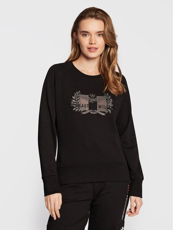 Aeronautica Militare Aeronautica Militare Суитшърт 222FE1728DF483 Черен Regular Fit