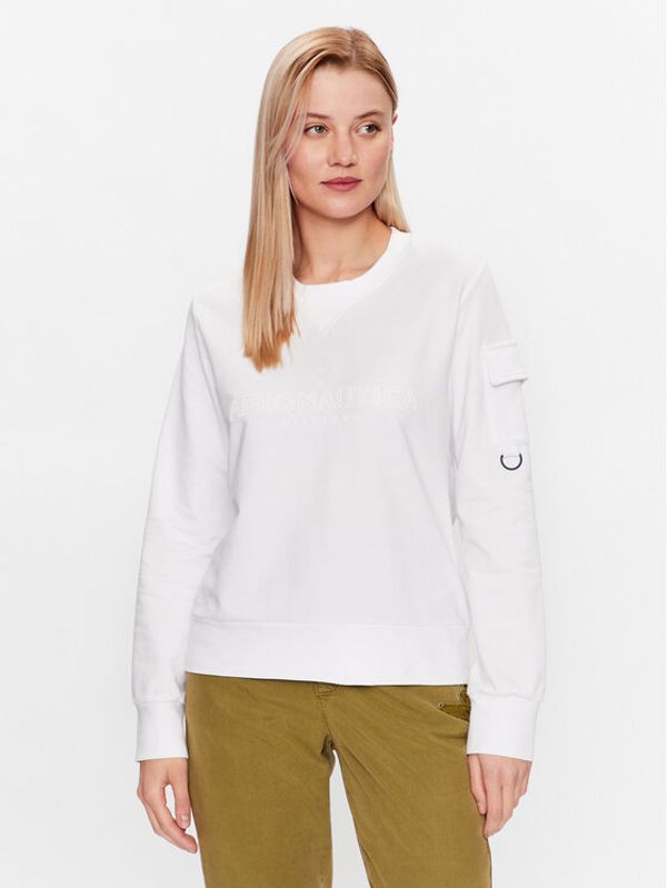 Aeronautica Militare Aeronautica Militare Суитшърт 231FE1794DF423 Бял Regular Fit