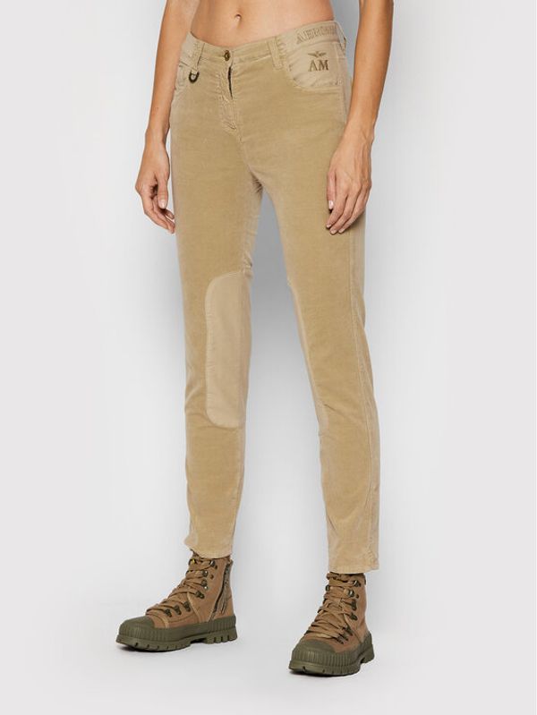 Aeronautica Militare Aeronautica Militare Текстилни панталони 212PA1465DCT2359 Бежов Skinny Fit