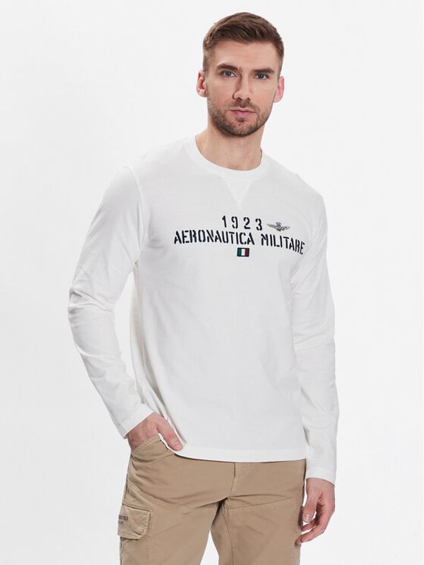 Aeronautica Militare Aeronautica Militare Тениска с дълъг ръкав 231TS2052J584 Бял Comfort Fit