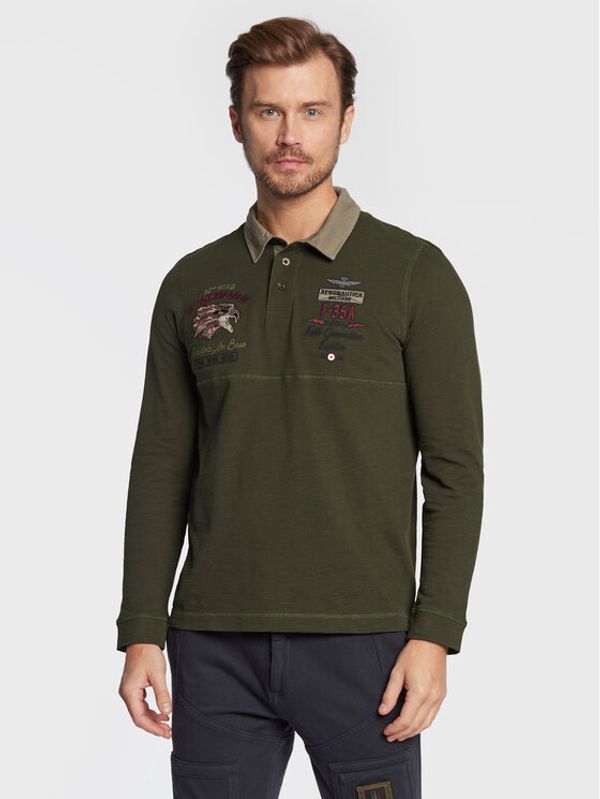 Aeronautica Militare Aeronautica Militare Тениска с яка и копчета 222PO1645P306 Зелен Regular Fit
