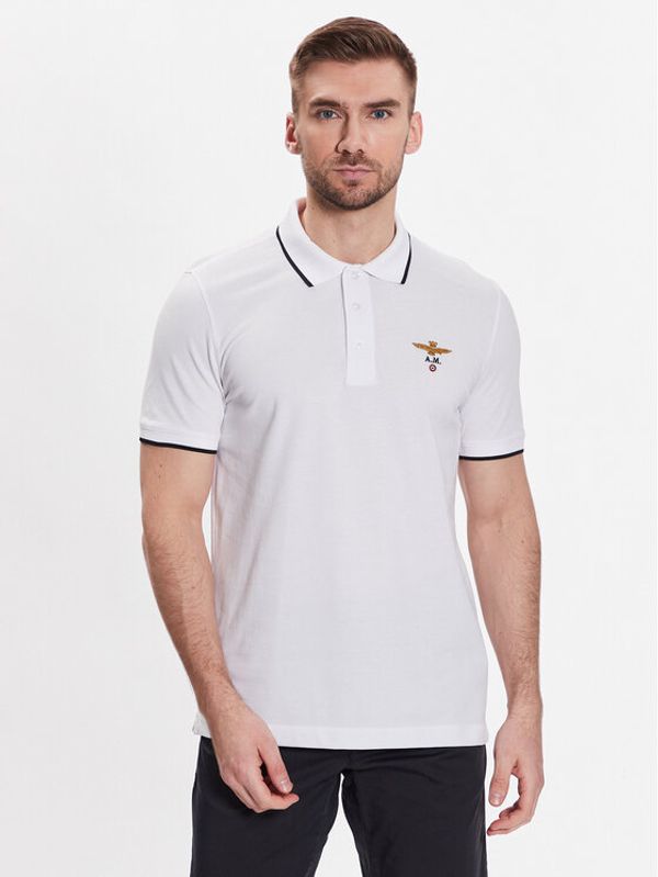 Aeronautica Militare Aeronautica Militare Тениска с яка и копчета 231PO1308P82 Бял Regular Fit