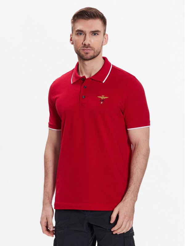 Aeronautica Militare Aeronautica Militare Тениска с яка и копчета 231PO1308P82 Червен Regular Fit