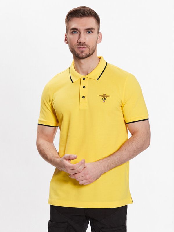 Aeronautica Militare Aeronautica Militare Тениска с яка и копчета 231PO1308P82 Жълт Regular Fit