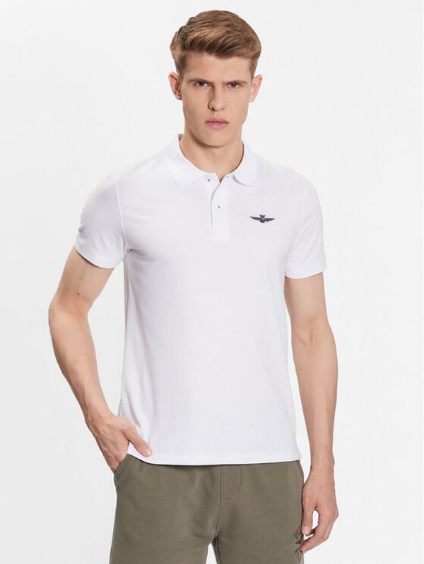 Aeronautica Militare Aeronautica Militare Тениска с яка и копчета 231PO1430P178 Бял Slim Fit