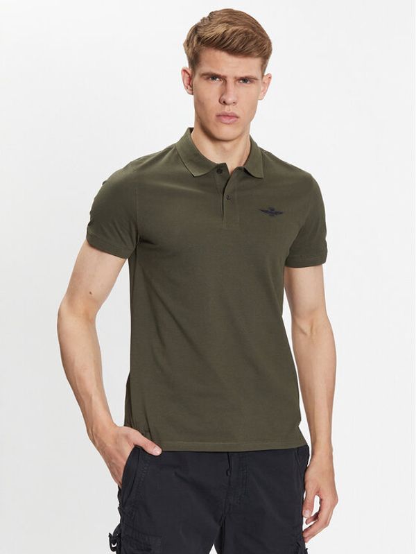 Aeronautica Militare Aeronautica Militare Тениска с яка и копчета 231PO1430P178 Зелен Slim Fit