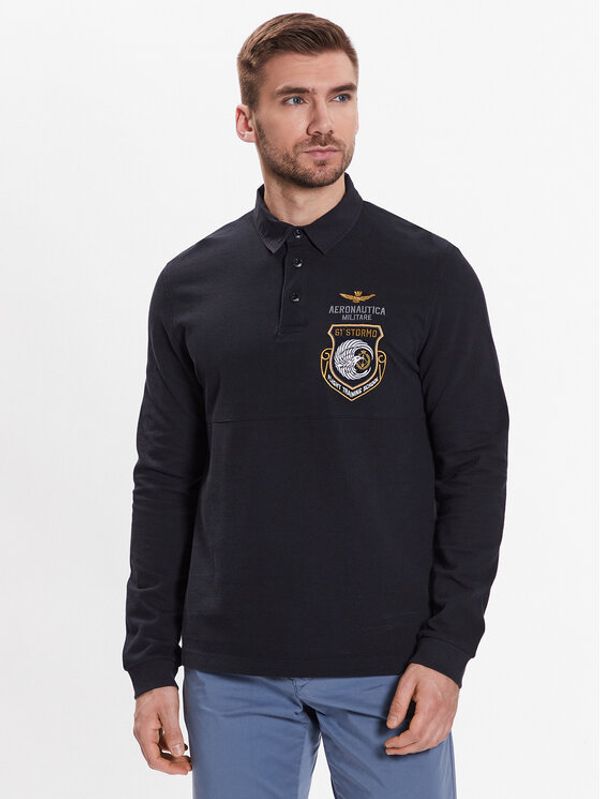 Aeronautica Militare Aeronautica Militare Тениска с яка и копчета 231PO1667P308 Тъмносин Regular Fit