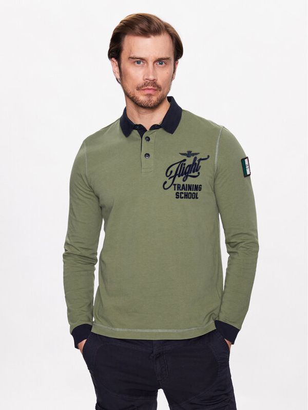 Aeronautica Militare Aeronautica Militare Тениска с яка и копчета 231PO1669J565 Зелен Regular Fit