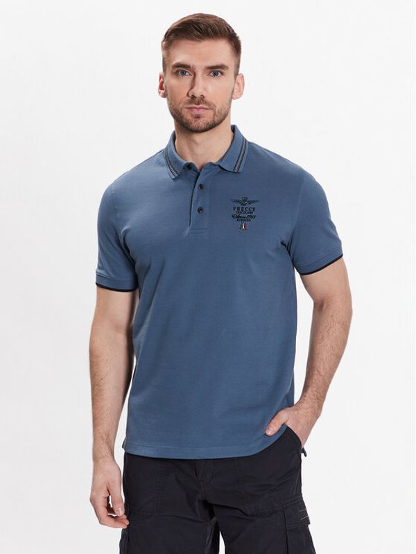 Aeronautica Militare Aeronautica Militare Тениска с яка и копчета 231PO1673P191 Син Regular Fit