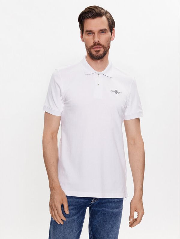 Aeronautica Militare Aeronautica Militare Тениска с яка и копчета 231PO1678P191 Бял Slim Fit