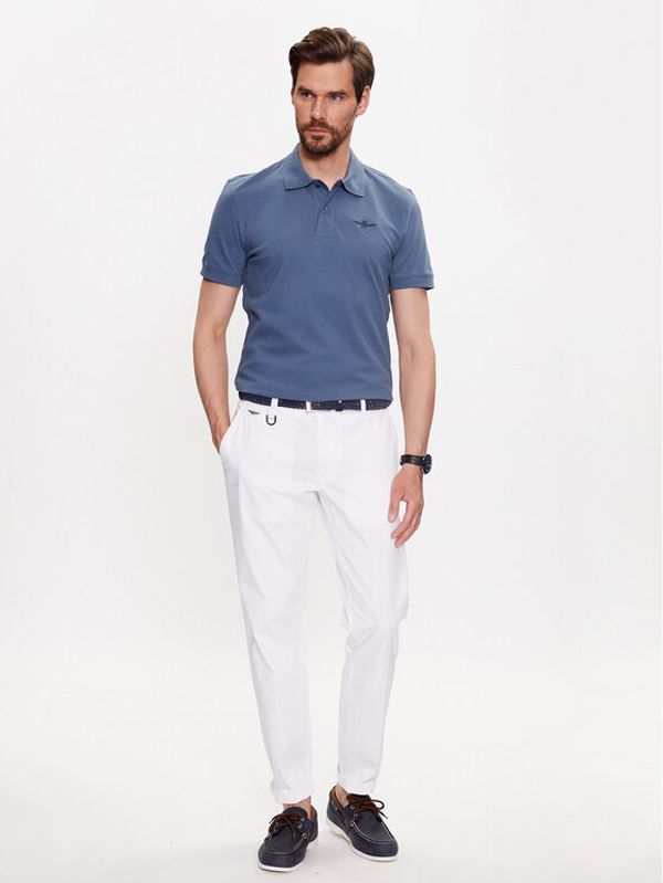 Aeronautica Militare Aeronautica Militare Тениска с яка и копчета 231PO1678P191 Син Slim Fit