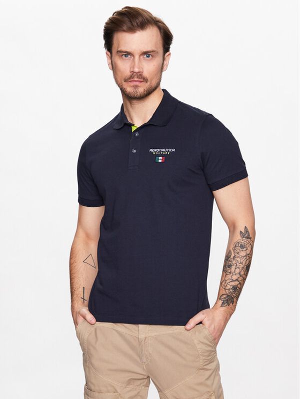 Aeronautica Militare Aeronautica Militare Тениска с яка и копчета 231PO1679P173 Тъмносин Regular Fit