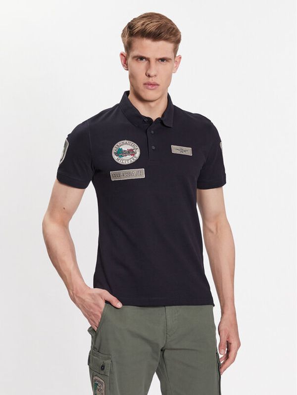 Aeronautica Militare Aeronautica Militare Тениска с яка и копчета 231PO1682P192 Тъмносин Regular Fit