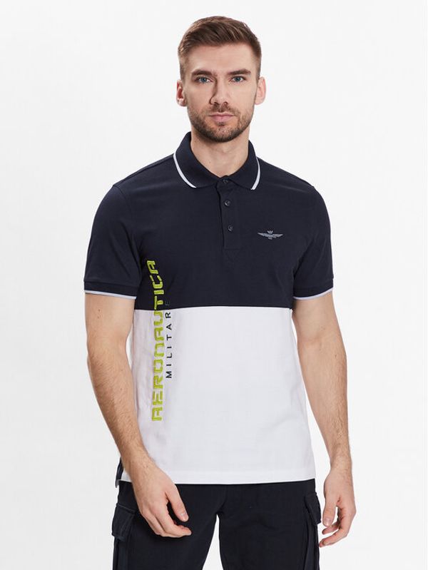 Aeronautica Militare Aeronautica Militare Тениска с яка и копчета 231PO1684P173 Тъмносин Regular Fit