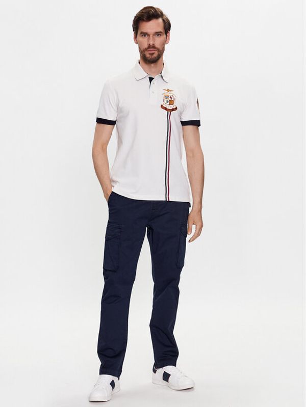 Aeronautica Militare Aeronautica Militare Тениска с яка и копчета 231PO1691P191 Бял Regular Fit