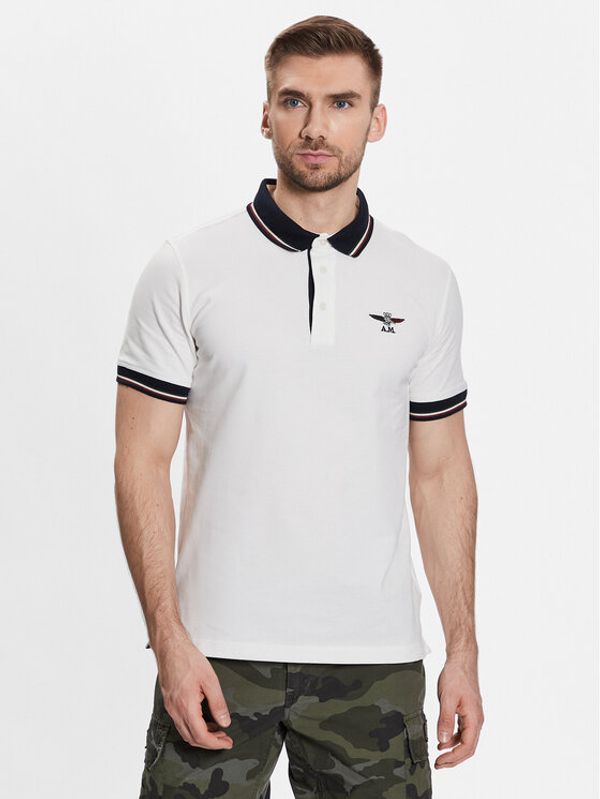 Aeronautica Militare Aeronautica Militare Тениска с яка и копчета 231PO1692P315 Бял Regular Fit