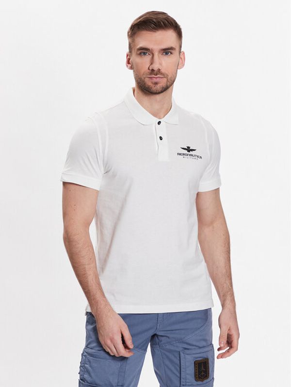 Aeronautica Militare Aeronautica Militare Тениска с яка и копчета 231PO1694J593 Бял Regular Fit
