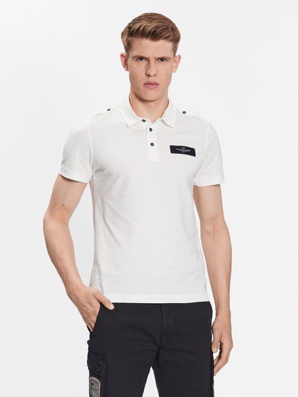 Aeronautica Militare Aeronautica Militare Тениска с яка и копчета 231PO1696J599 Бял Regular Fit