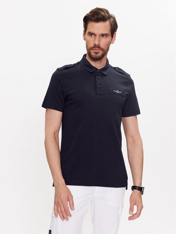 Aeronautica Militare Aeronautica Militare Тениска с яка и копчета 231PO1696J599 Тъмносин Regular Fit