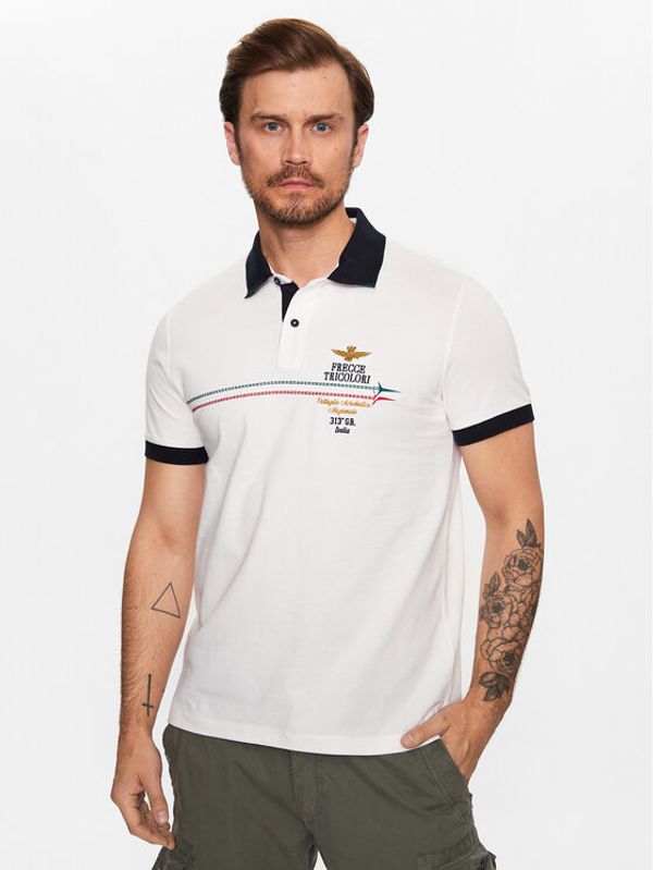 Aeronautica Militare Aeronautica Militare Тениска с яка и копчета 231PO1698P315 Бял Regular Fit