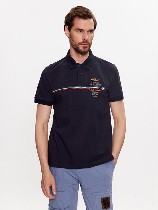 Aeronautica Militare Aeronautica Militare Тениска с яка и копчета 231PO1698P315 Тъмносин Regular Fit