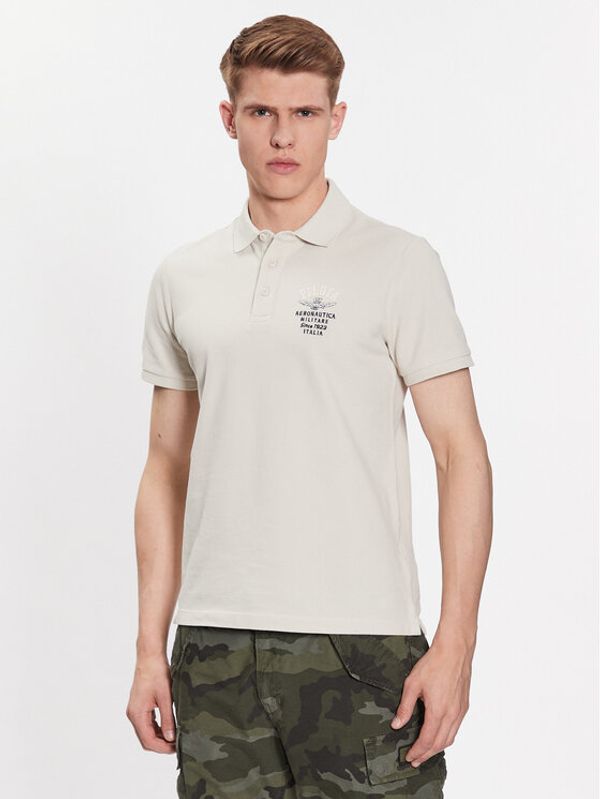 Aeronautica Militare Aeronautica Militare Тениска с яка и копчета 231PO1699P313 Бежов Regular Fit