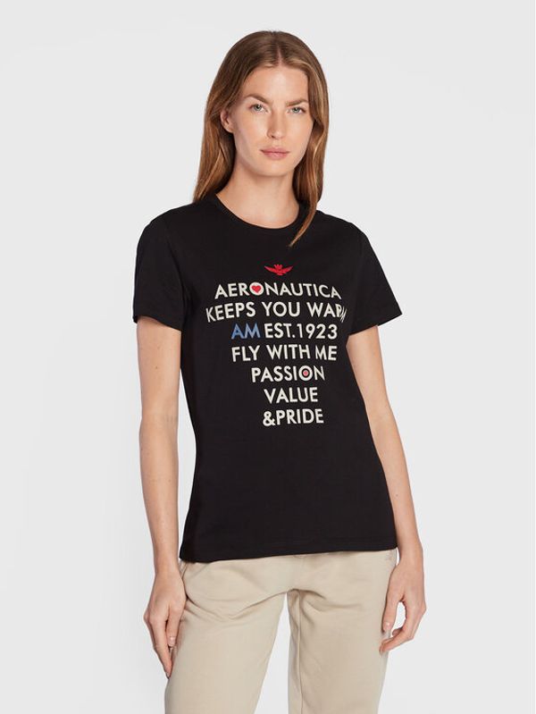 Aeronautica Militare Aeronautica Militare Тишърт 222TS2037DJ496 Черен Regular Fit