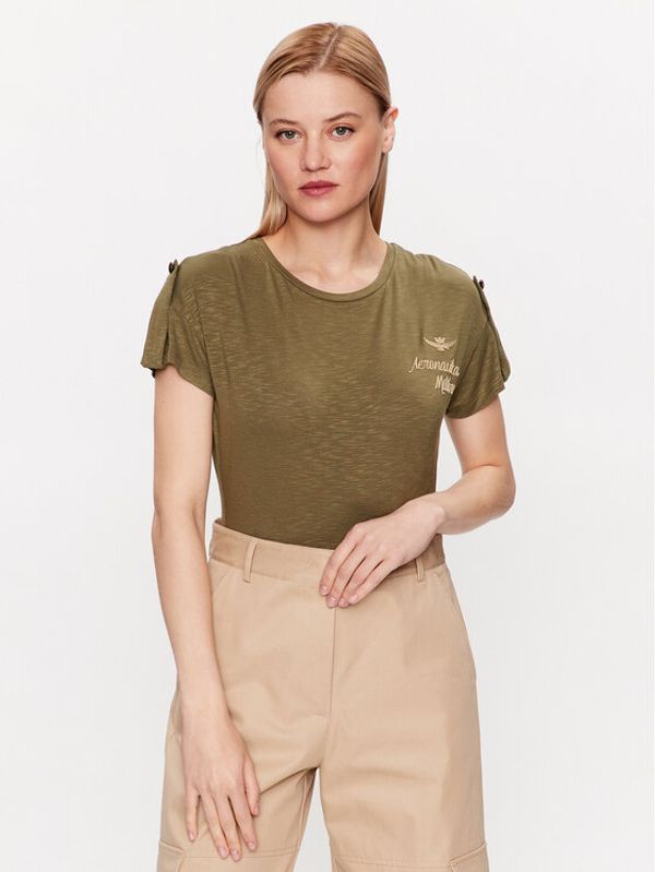 Aeronautica Militare Aeronautica Militare Тишърт 231TS2106DJ600 Зелен Regular Fit