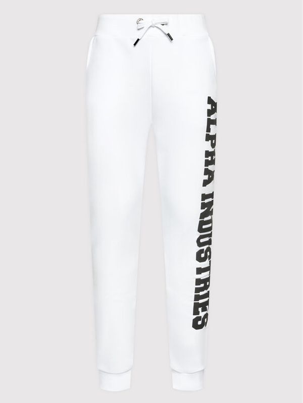 Alpha Industries Alpha Industries Долнище анцуг Big Letters 126343 Бял Regular Fit