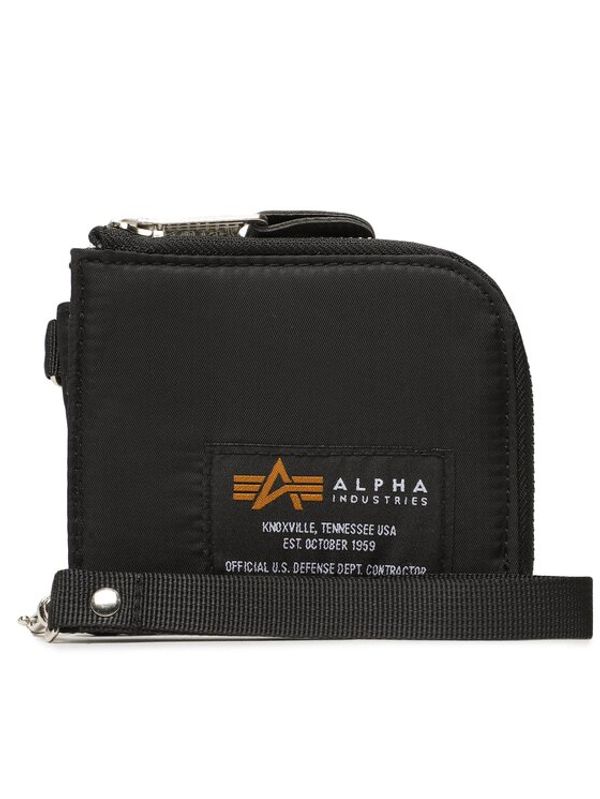 Alpha Industries Alpha Industries Голям мъжки портфейл Label Wallet 108957 Черен